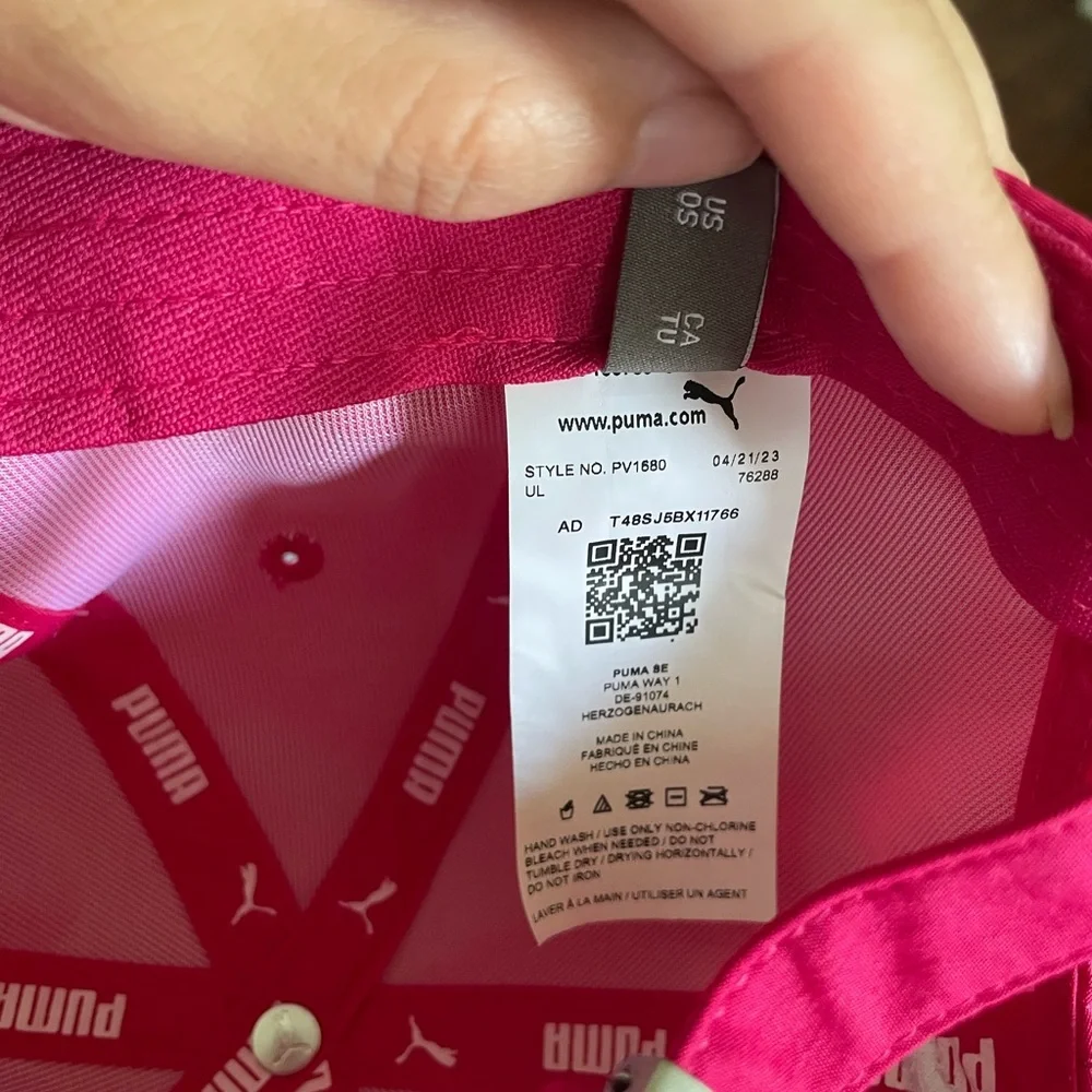 NWOT Puma Bright Pink Cap with Silver Buckle